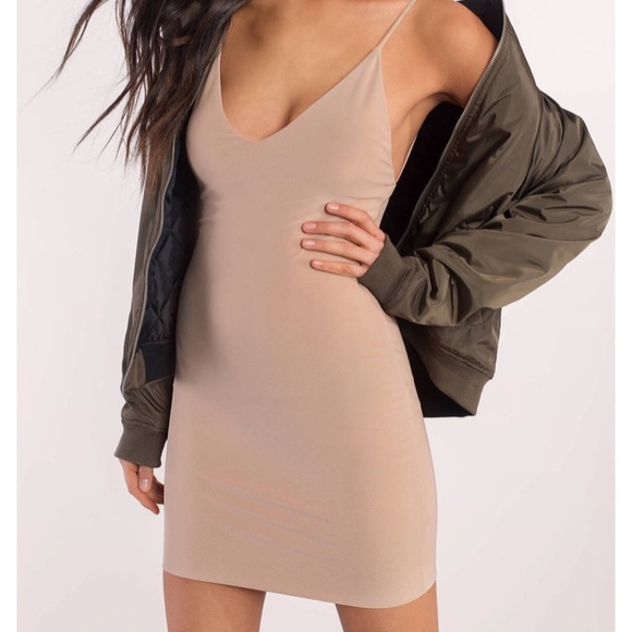 FINAL PRICE Khaki basic neutral dress bodycon - Picture 2 of 4